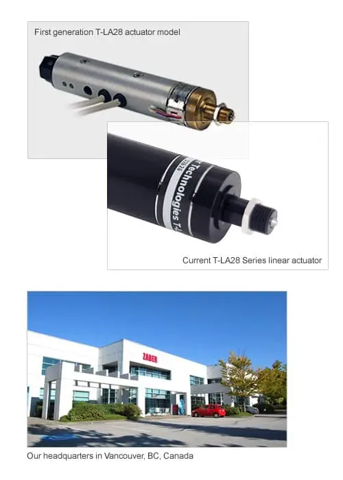 Zaber's first generation of actuators and Zaber headquarters