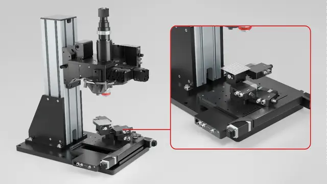 Six-axis microscope sample positioning system built from modular Zaber stages