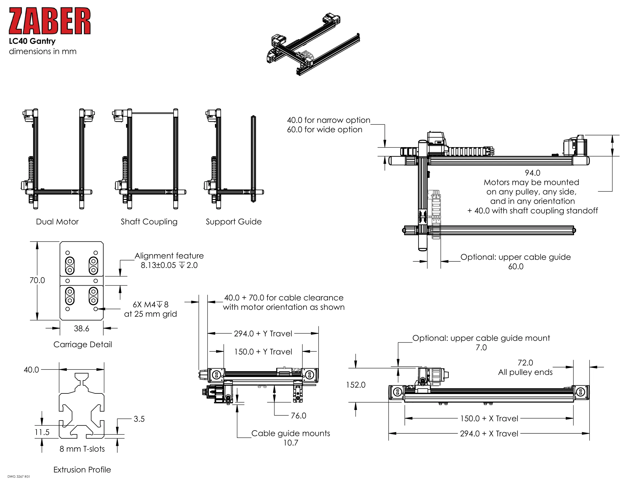 Drawing dimensions-LC40-GANTRY
