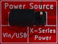 Jumper position to power from the Vin or USB