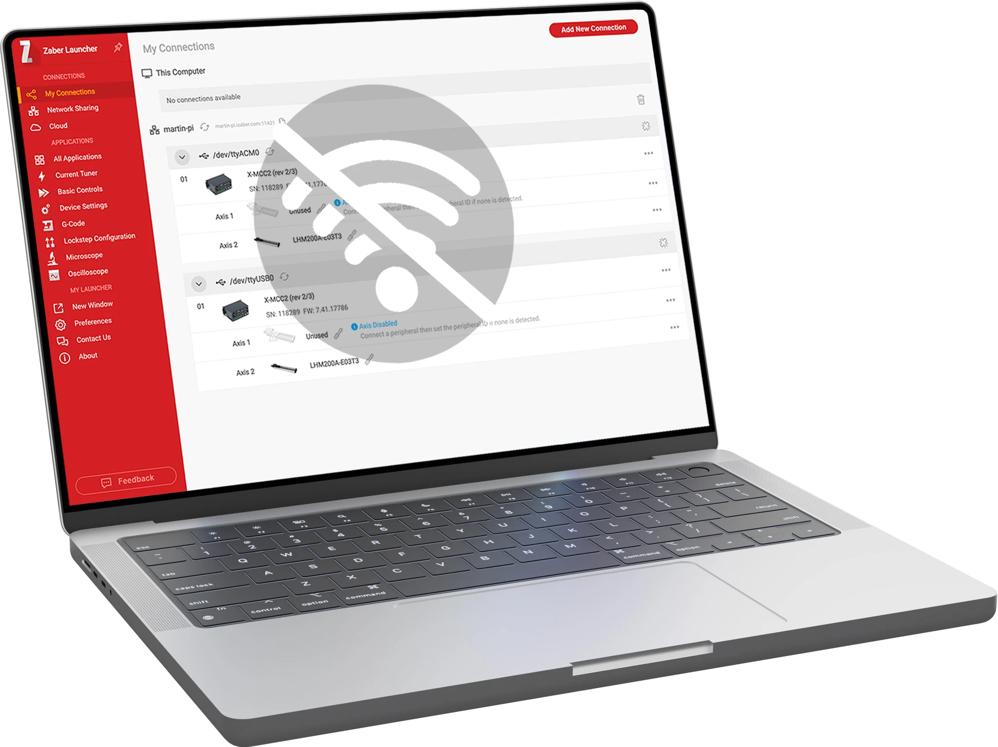 Zaber Launcher Laptop Screenshot
