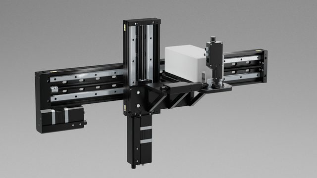 An XY positioning system automating the horizontal and vertical positioning of a laser interferometer
