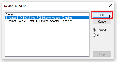 Select Adapter Dialog