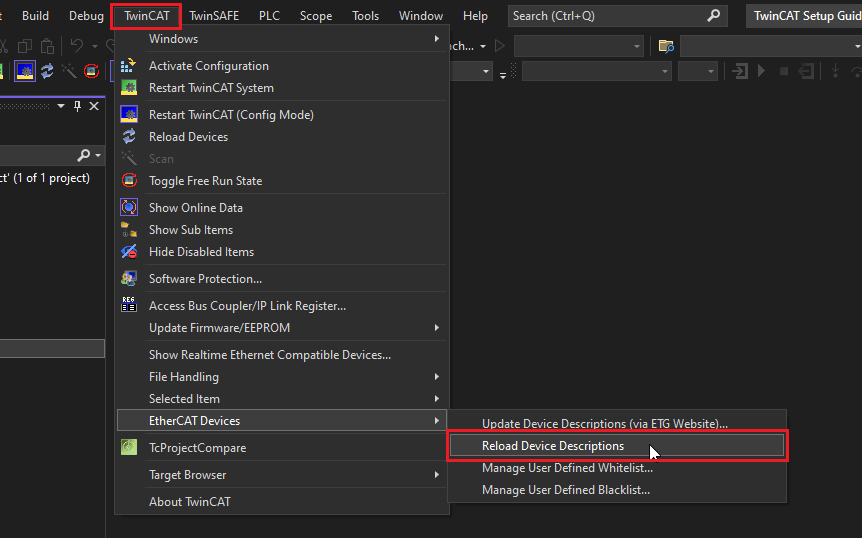 Reload Device Descriptions Button