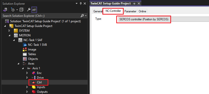 NC Axis NC-Controller Setting