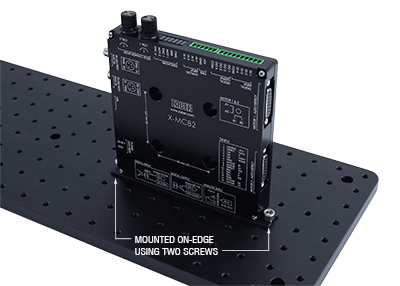 TIP: When mounting on-edge, it is easier to connect the cables nearest to the adaptor plate after mounting the unit to the optical breadboard.