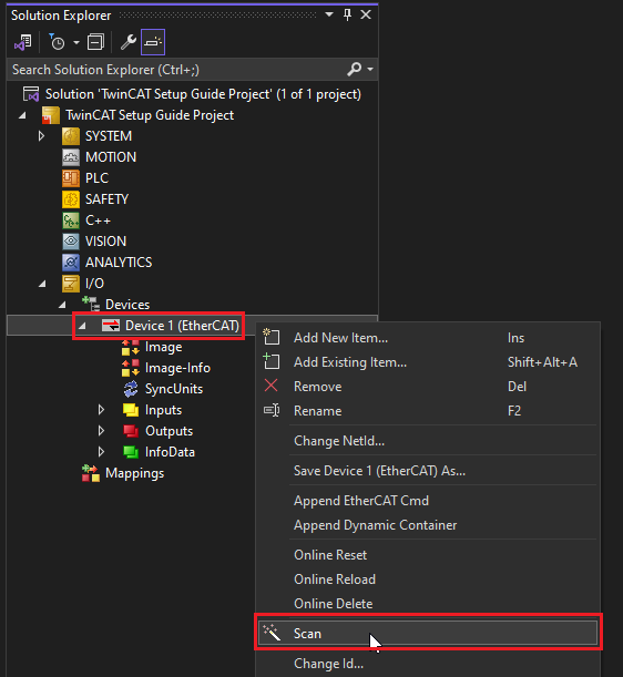 EtherCAT Master Scan