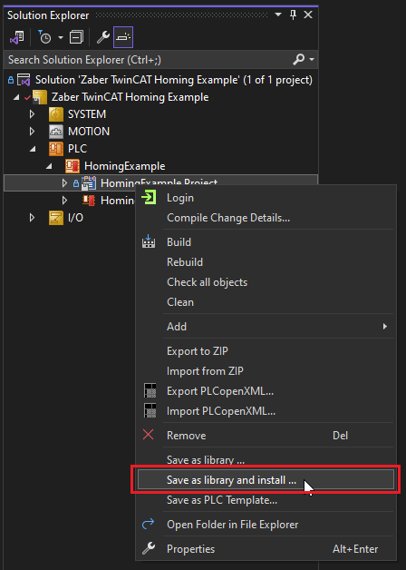 Save Project as library