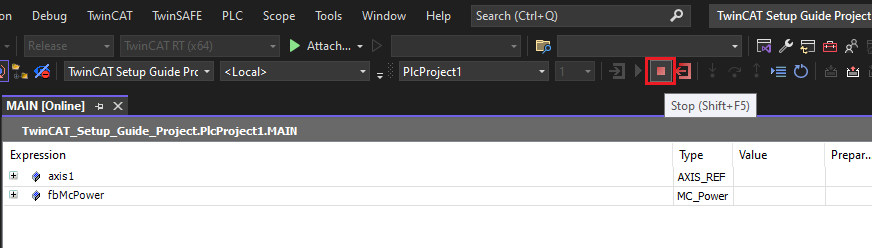 PLC Project Logout Button