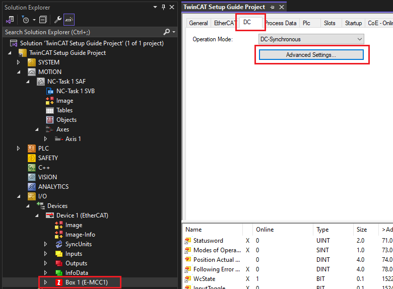 Slave DC Settings Tab