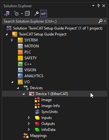 IO Tree EtherCAT Master Selected