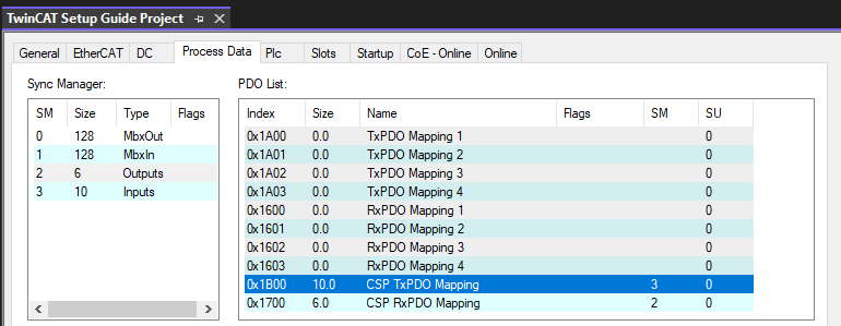 Module TxPDO Mapping Selection