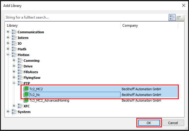 Add PLC Libraries Dialog