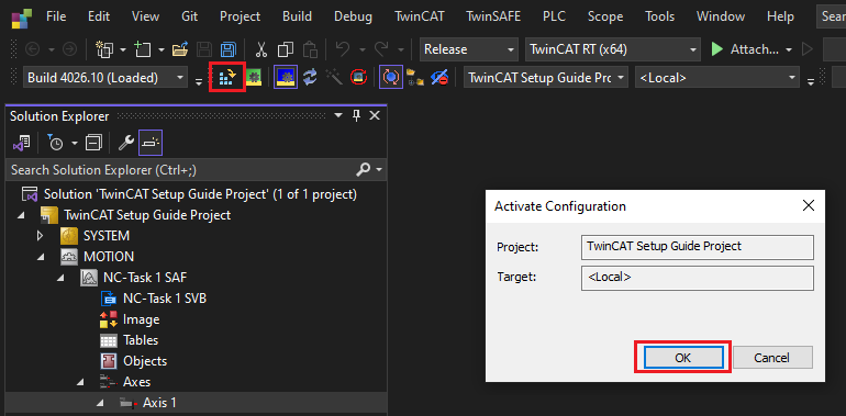 Activate Configuration Button