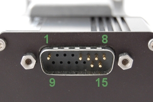T3 DB15 male connector annotated 300 noAD