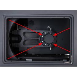 Center the stage and remove any stage inserts if necessary.