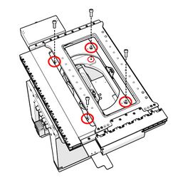 Align the mounting holes in the X-ADR stage with the holes on the AP250 ADR adapter plate and install the four M6x16 screws. The stage axes will move freely when unpowered.