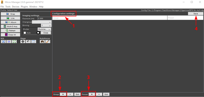 Configuration settings for creating channel groups