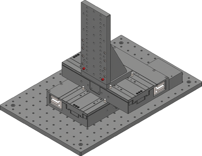 Insert two 6mm dowel pins into the holes shown on the Z-axis bracket