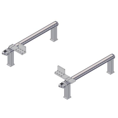 Mount the two AB209 brackets to the AP201 part 1 and part 2. Use the shorter screws provided with the AB209 (M6 x 16 mm). The AB209 brackets can be mounted in two orientations, depending on the desired mounting for the Y-axis stage. Only one orientation is shown here.