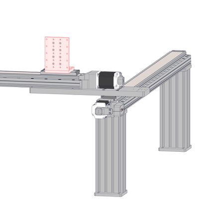 For additional axes at 90 degrees to the AP207 part 2, add an angle bracket such as the AB210. Use the provided M6 mounting screws and a 5 mm hex key to attach the bracket.