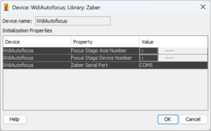 WDI Autofocus Sample Configuration