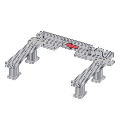 Using the manual control knob on the X-MCC controller, move the Y-axis stage along travel to reveal mounting holes near the home end of travel. Note: For short travel stages, reposition the stage again to access other mounting holes.
