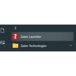 Plug the X-USBDC USB adapter into your computer. Connect locking end of the X-USBDC adapter to the right-hand locking connector on the X-JOY3 joystick controller. Launch the Zaber Launcher application.