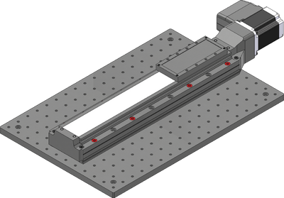 Firmly tighten down all fasteners mounting the X-axis stage.
