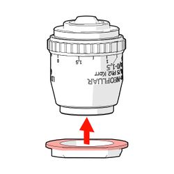 Screw the magnetic adapter ring. The wide flange should face towards the sample side of the objective.