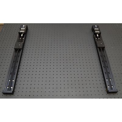 Locate the second stage at a distance from the first determined by the Y-axis travel (see chart in Product Overview) then repeat the previous steps to mount the second stage. Do not tighten these mounting screws yet. Leave slightly loose for alignment during Assembly of AP200 Crossmembers and Lockstep Setup.