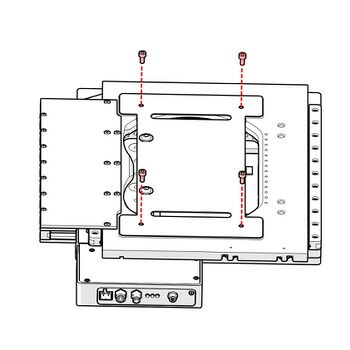 3. Use a 3 mm hex key to fasten the four M4 screws.