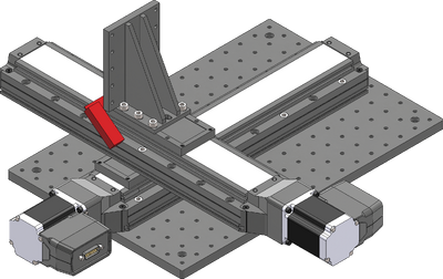 Using the included machinist's square, align the angle bracket to the Y-axis stage.