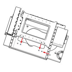 Line up the screw holes on the X-ADR's upper and lower axis.