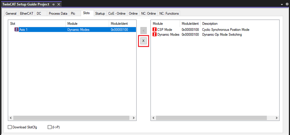 Unassign Module Button