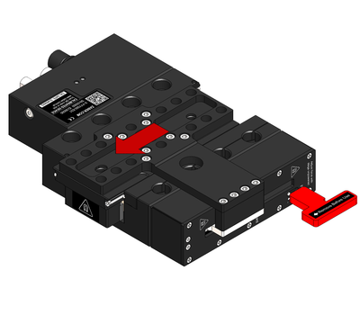 While compressing the counterbalance, remove the travel lock out the side. Retain this part for future use.