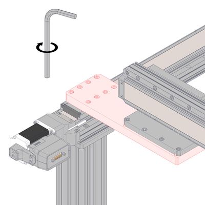 Firmly re-tighten the screws between the AP201 part 2 and the X-axis 2 stage.
