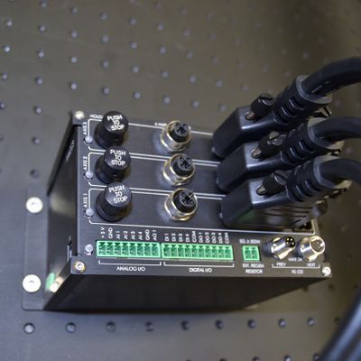 Connect the 26 pin male end of the MC cables to the X-MCC controller axes. Connect the cable for: •X-axis 1 to X-MCC axis 1 •X-axis 2 to X-MCC axis 2 •Y-axis to X-MCC axis 3 •Optional Z/theta to X-MCC axis 4 (if present) Tighten locking connector screws. See Product Overview to identify the gantry axes.
