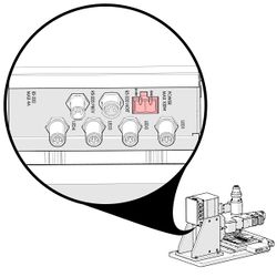 Connect the power supply cable to the power port on the X-LCA4 lighting controller.
