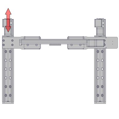 To align the X-axis stages to each other, move the X-axis 2 stage back and forth along its axis (loosen X-axis stage mounting screws if needed), until the loose AB208 bracket can be aligned to the Y-axis stage. Do not move the X-axis carriages during this step - keep them at their home positions. Align the stages only by moving the entire stage.