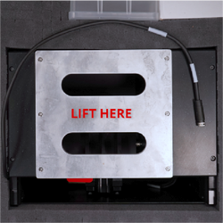 Use the shipping handle to lift the MVR frame out of the case.