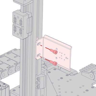 Install the AP235 support using 2 x M6 x 14 screws and the 5 mm hex key. Slide the support along the extrusion to the desired locations, then tighten the fasteners.