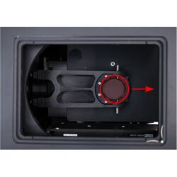 Remove the dust cover by sliding it out of the mount.