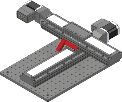 Using the included machinist's square, align the Y-axis stage to the X-axis stage. This step is easier with two people.