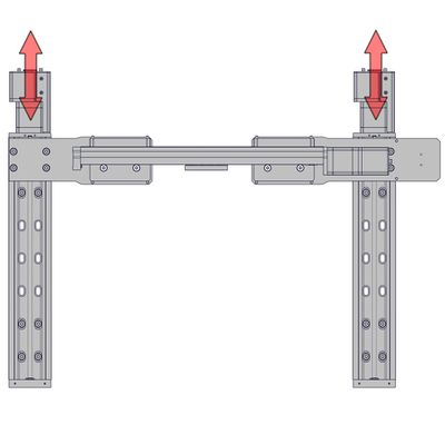 If there is not enough adjustment possible with moving only one X-axis stage, you may wish to loosen and move both X-axis stages along their axes. Note: If you need to move the carriage to access mounting holes for the X-axis stages, use the manual control knob for either axis 1 or 2 on the controller. Both X-axis stages will move together, as they are connected in lockstep. Return the stages to their home position before continuing with the Y-axis assembly.