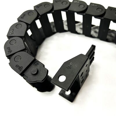 Attach the CG01T mating end with the through holes pivoted 90° as shown. The end should be pointing inwards towards the cable guide bend.