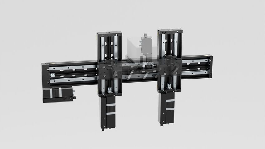 Image of Custom Zaber stage layout with dual vertical axes