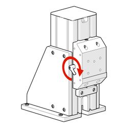 Once the system is in its desired position, tighten the clamp knob just enough to eliminate any slop in the mounting block.