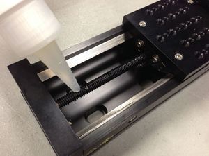 Applying Super Lube to lead screw