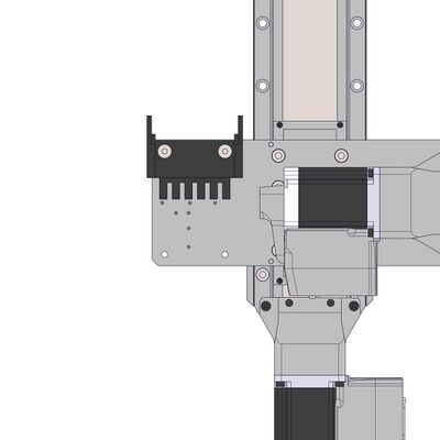 Attach the upper pivoting termination of the cable guide to the AP201 part 1 using two M6 flathead screws and the 4 mm hex key.